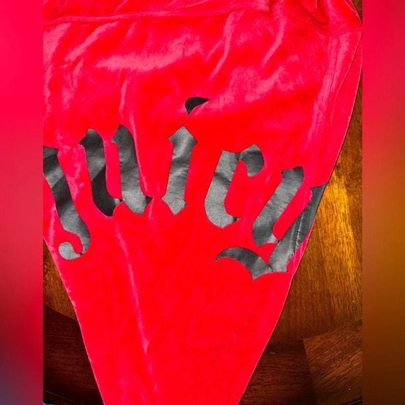 Juicy Couture Women's Red Batwing Velour Velvet Track Jacket Retro Disco Style M - Picture 2 of 9